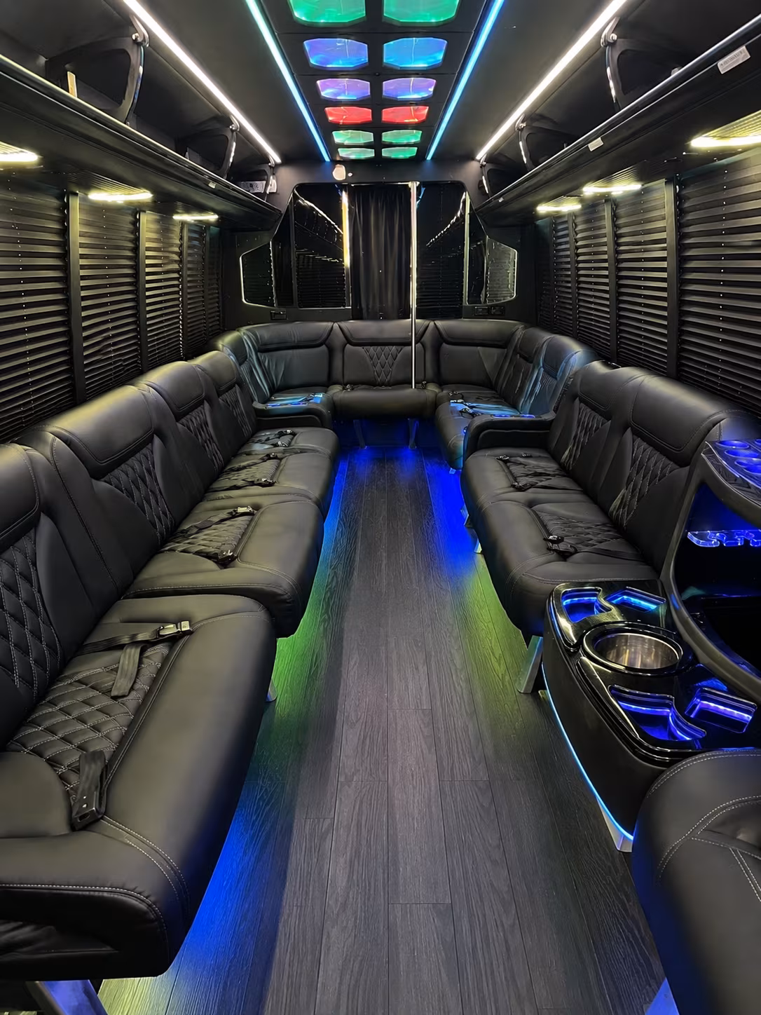huntington park 20 passenger party bus interior