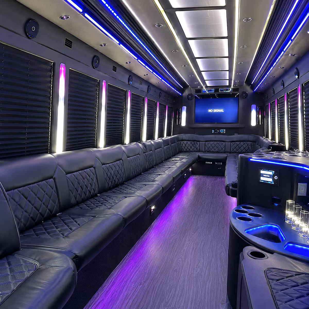 huntington park 30 passenger party bus inside