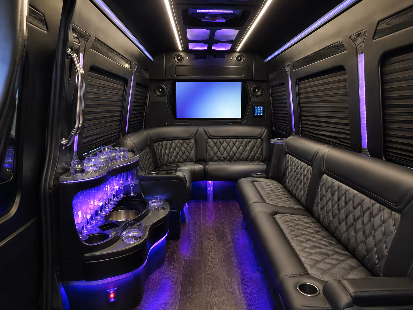 huntington park 30 passenger party bus interior
