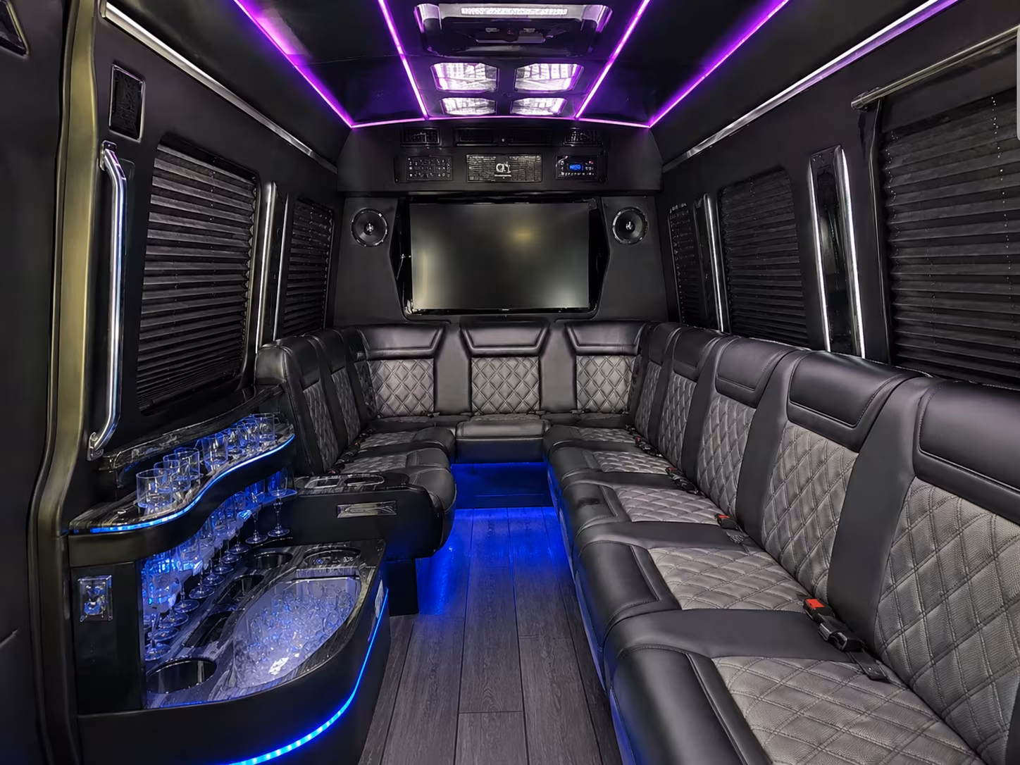 huntington park 40 passenger party bus inside