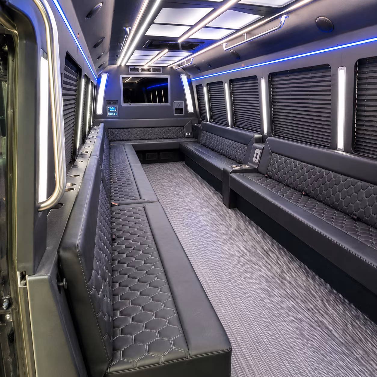huntington park 40 passenger party bus interior