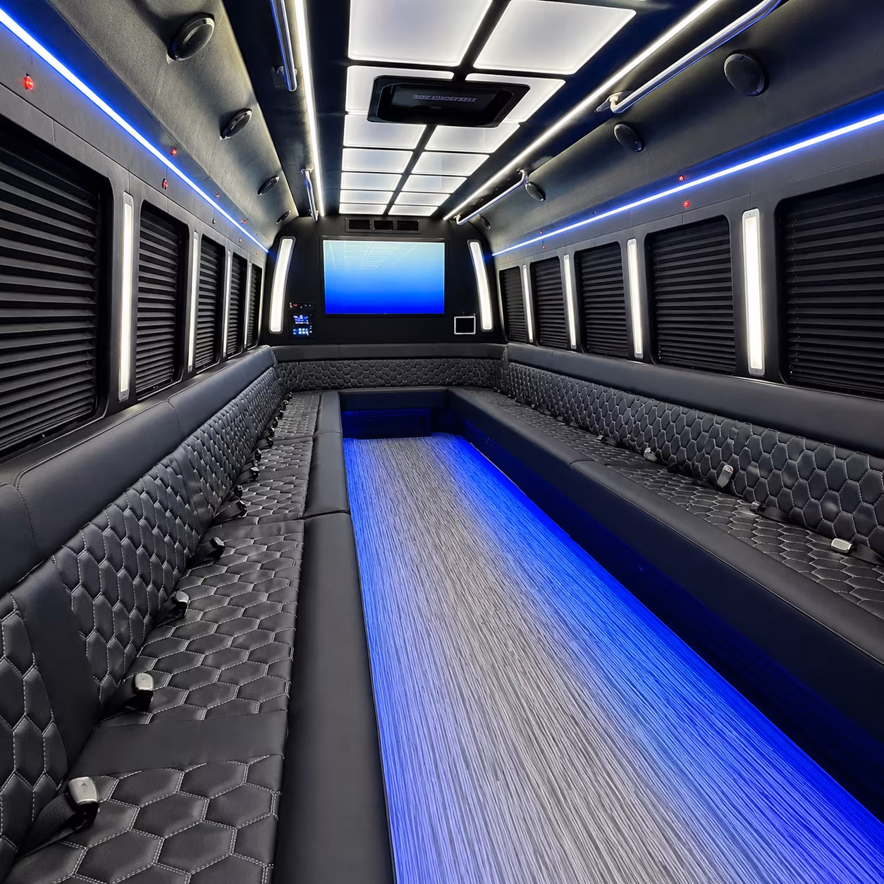 huntington park 50 passenger party bus inside