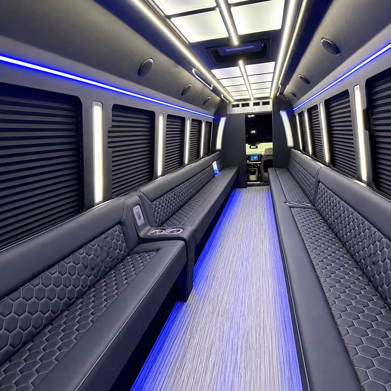 huntington park party bus rental interior