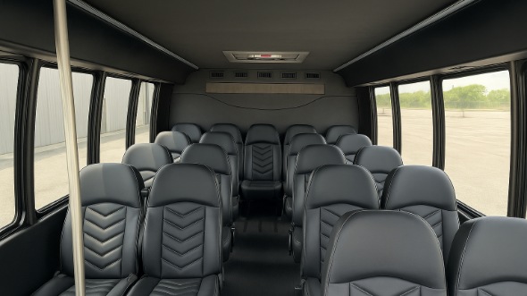 Interior of Charter Bus Company Huntington Park's 18 Passenger Minibus in Huntington Park