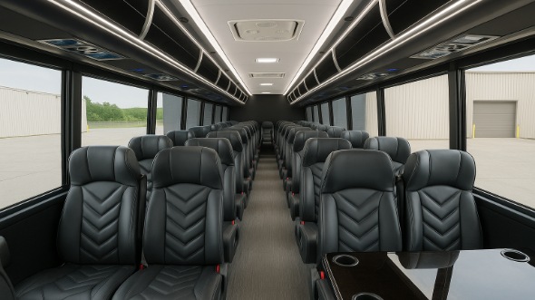 Interior of Charter Bus Company Huntington Park's 25 Passenger Mini bus in Huntington Park