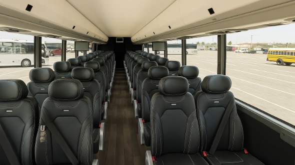 Interior of Charter Bus Company Huntington Park's 30 Passenger Minibus in Huntington Park