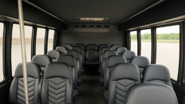 Interior of Charter Bus Company Huntington Park's 35 Passenger Minibus in Huntington Park