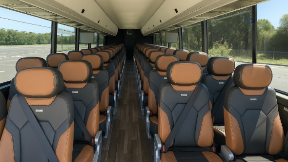 Interior of Charter Bus Company Huntington Park's 50 Passenger Charter Bus in Huntington Park