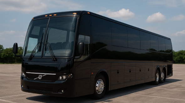 Exterior of Charter Bus Company Huntington Park's 54 Passenger Charter Bus in Huntington Park