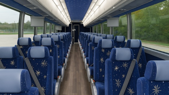 Interior of Charter Bus Company Huntington Park's 54 Passenger Charter Bus in Huntington Park