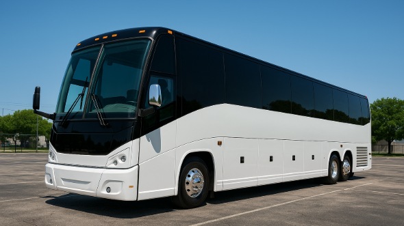 Exterior of Charter Bus Company Huntington Park's 56 Passenger Charter Bus in Huntington Park