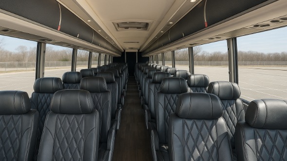 Interior of Charter Bus Company Lynwood's 56 Passenger Charter Bus in Lynwood