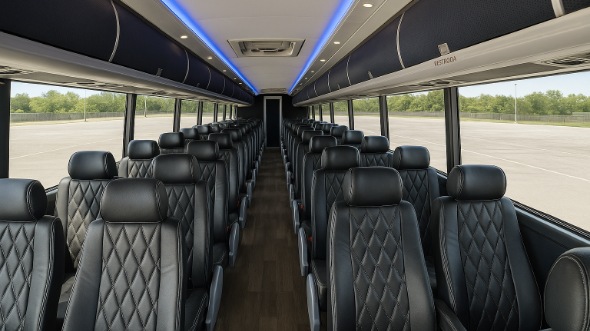 huntington park 55 passenger charter bus inside