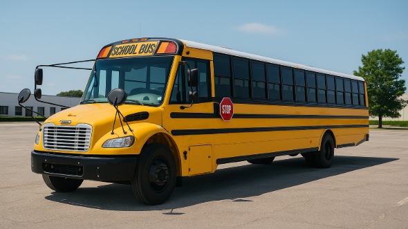 Exterior of Charter Bus Company Huntington Park's School Bus in Huntington Park